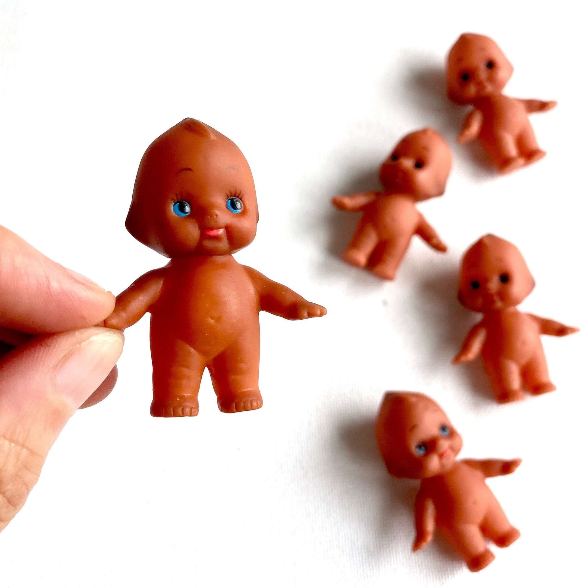 Brown baby doll Mini Kewpie doll 5cm Cute Kawaii Dolls figurine - Blacksparrowuk