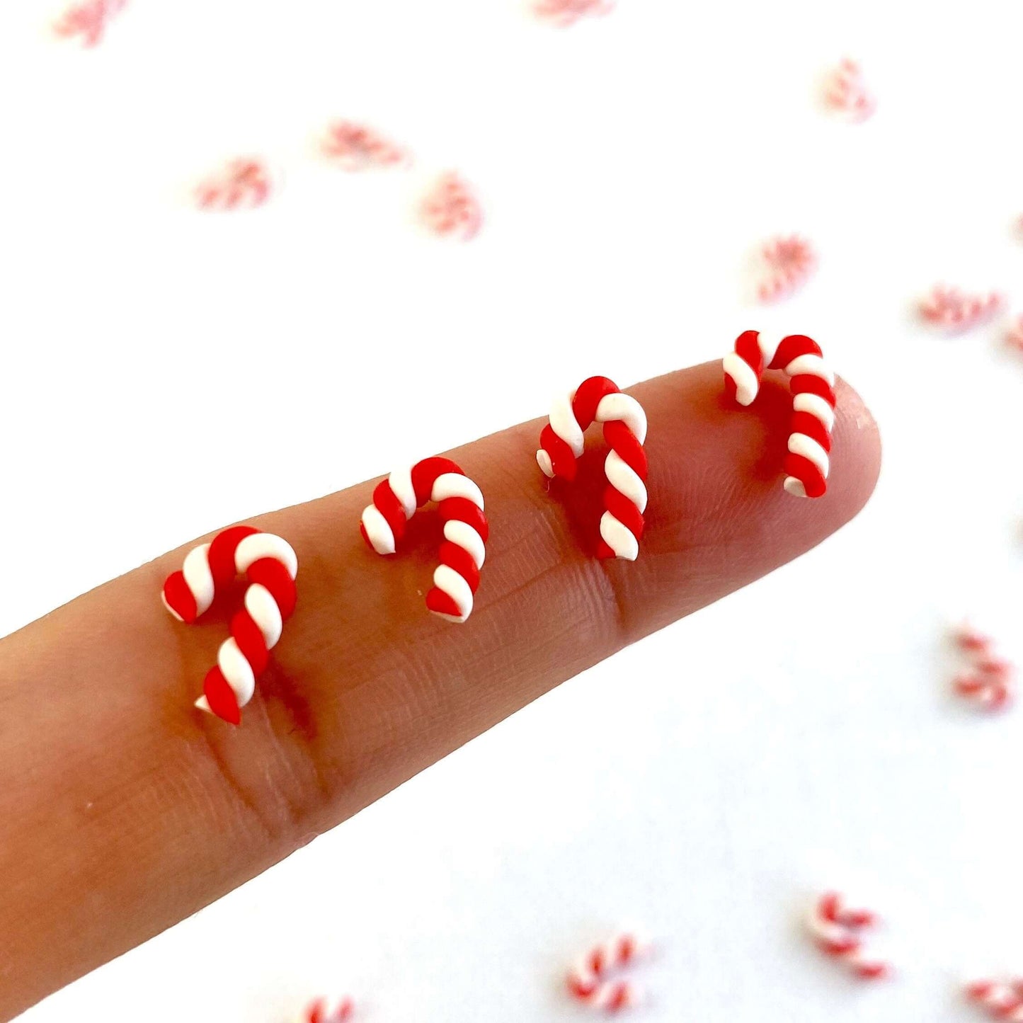 Tiny Christmas Candy Cane sweet decorationsPolymer clay Dollhouse miniatures - Blacksparrowuk