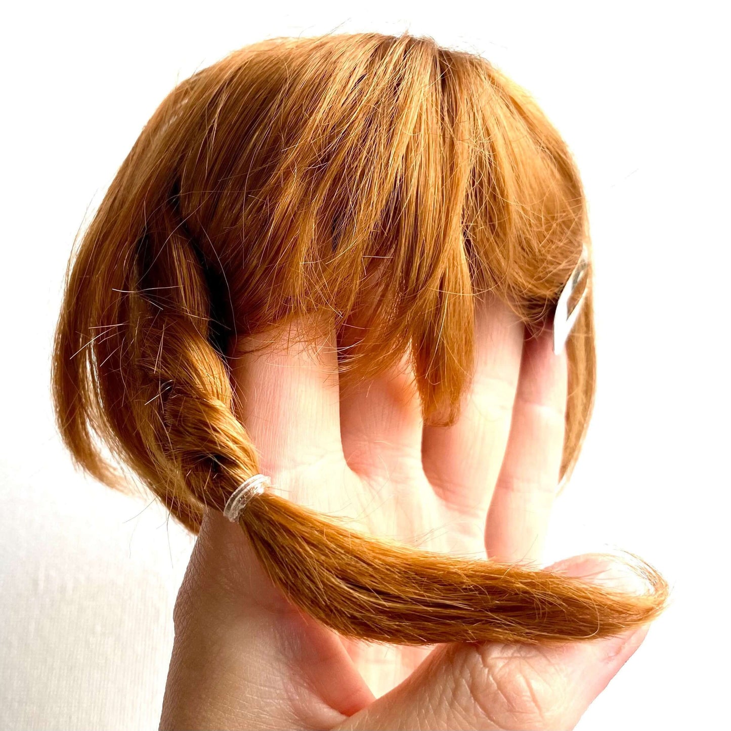Blythe Doll wig plaited Double braids imitation Mohair Girl hair Light Brown or Auburn - Blacksparrowuk