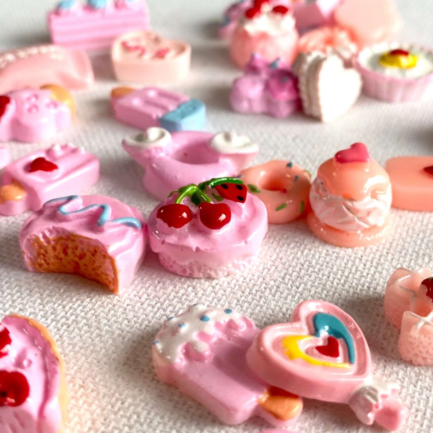 Pink set Miniature Chocolate Cake Ice Cream random mix selection resin food - Blacksparrowuk