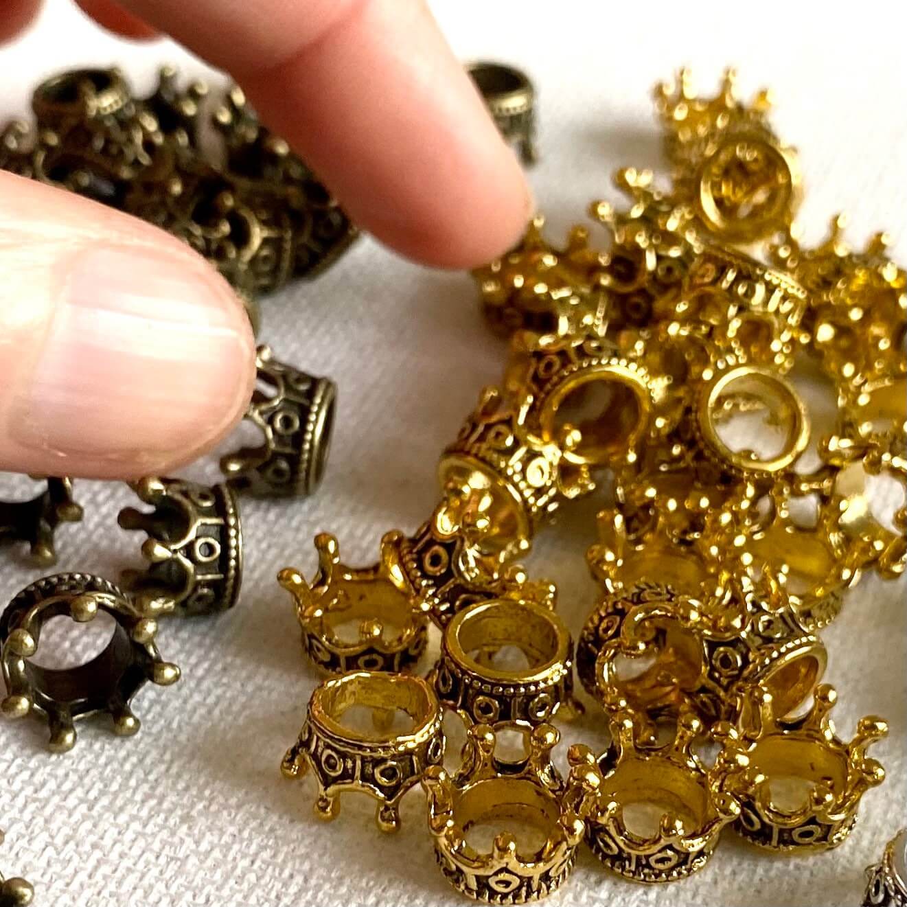 Miniature Doll Crown Metal crown charms Dollhouse Miniature - Blacksparrowuk