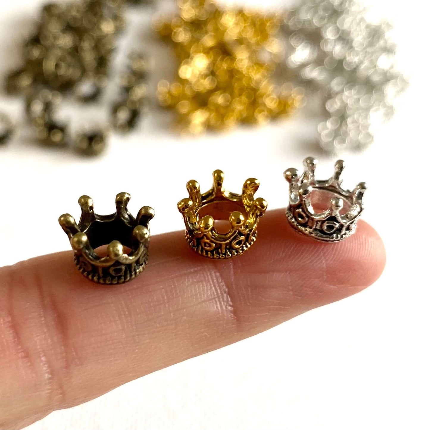 Miniature Doll Crown Metal crown charms Dollhouse Miniature - Blacksparrowuk