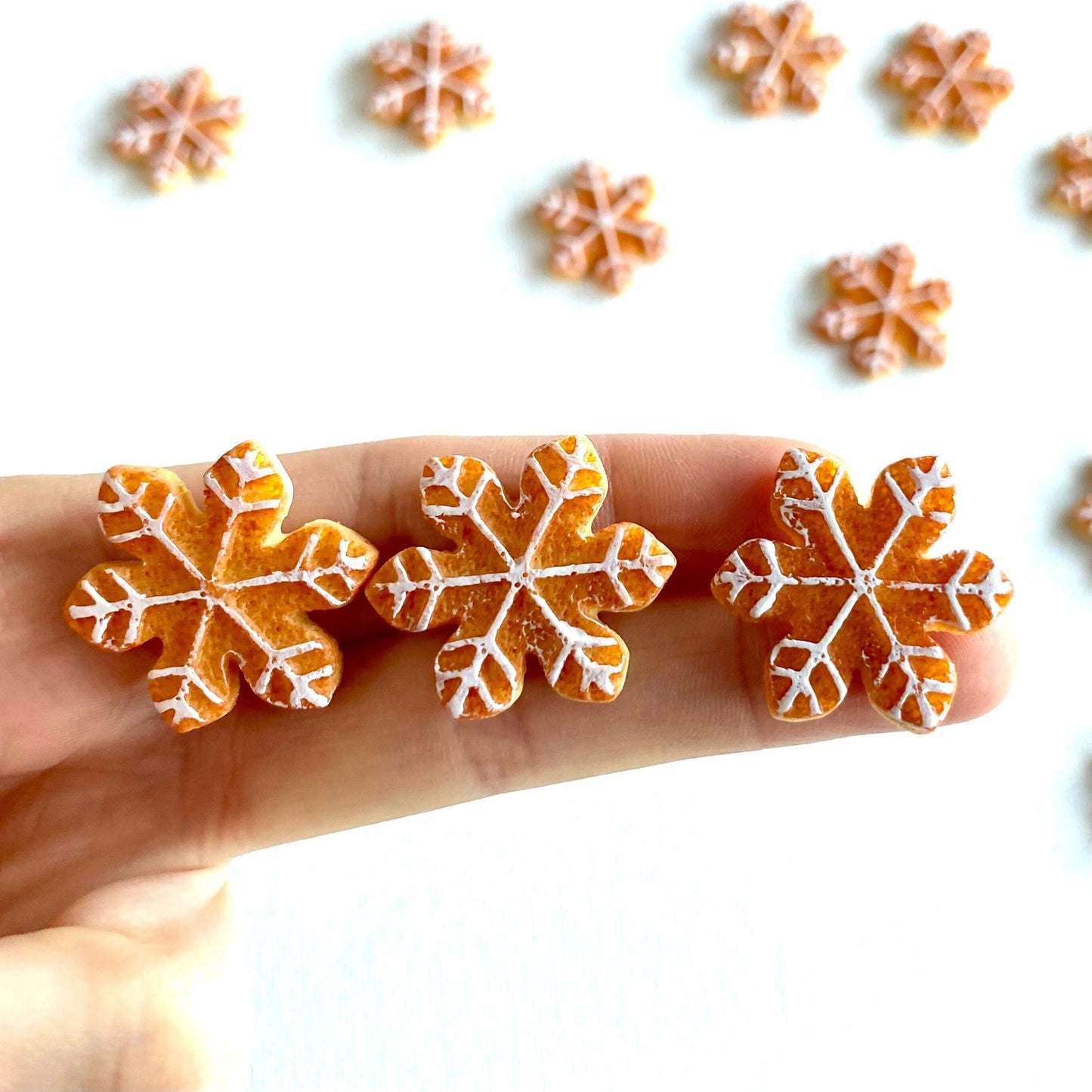 Snowflake Cookies Fake food Flat back Resin cabochon - Blacksparrowuk