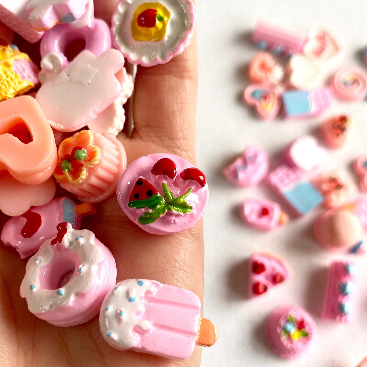 Pink set Miniature Chocolate Cake Ice Cream random mix selection resin food - Blacksparrowuk
