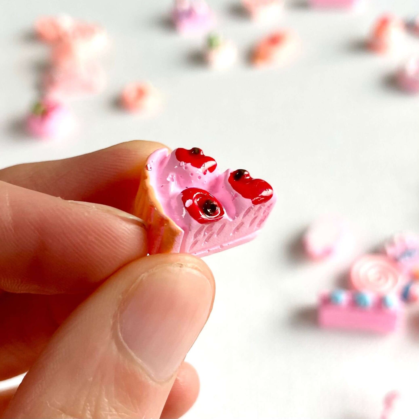 Pink set Miniature Chocolate Cake Ice Cream random mix selection resin food - Blacksparrowuk
