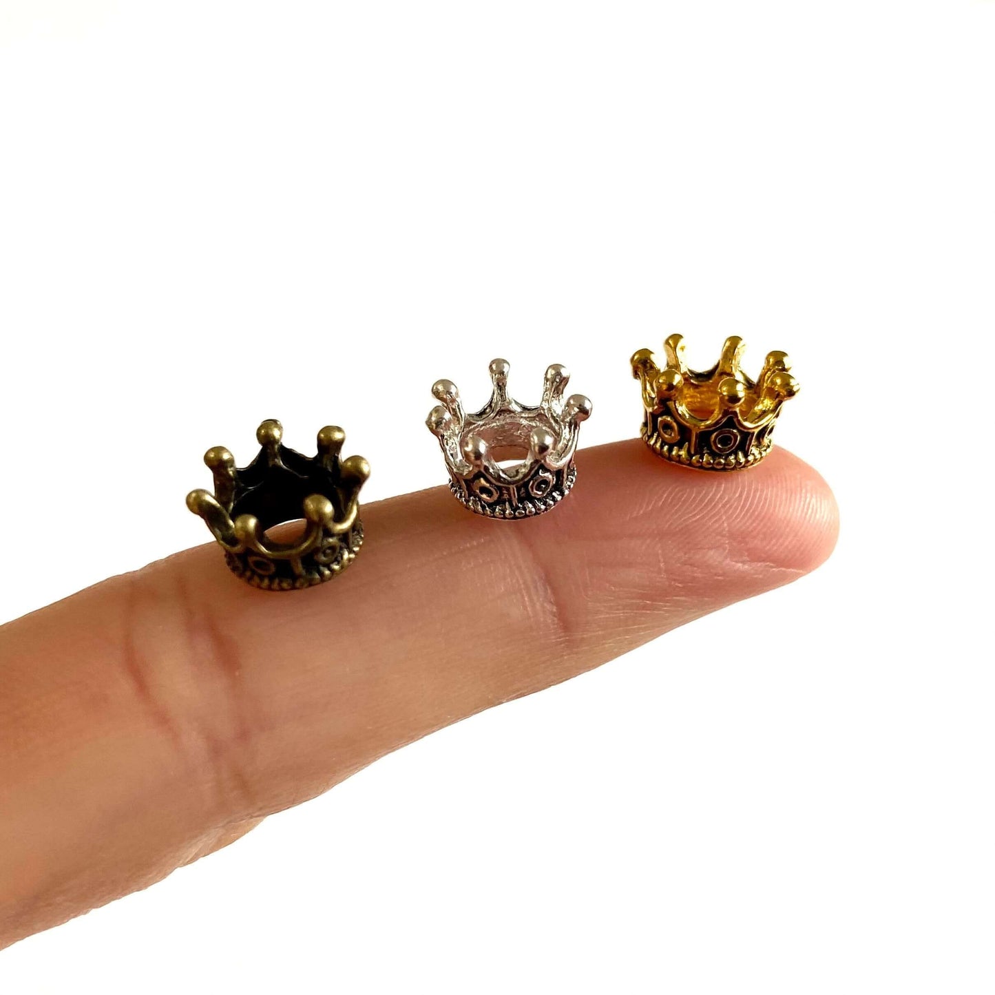 Miniature Doll Crown Metal crown charms Dollhouse Miniature - Blacksparrowuk