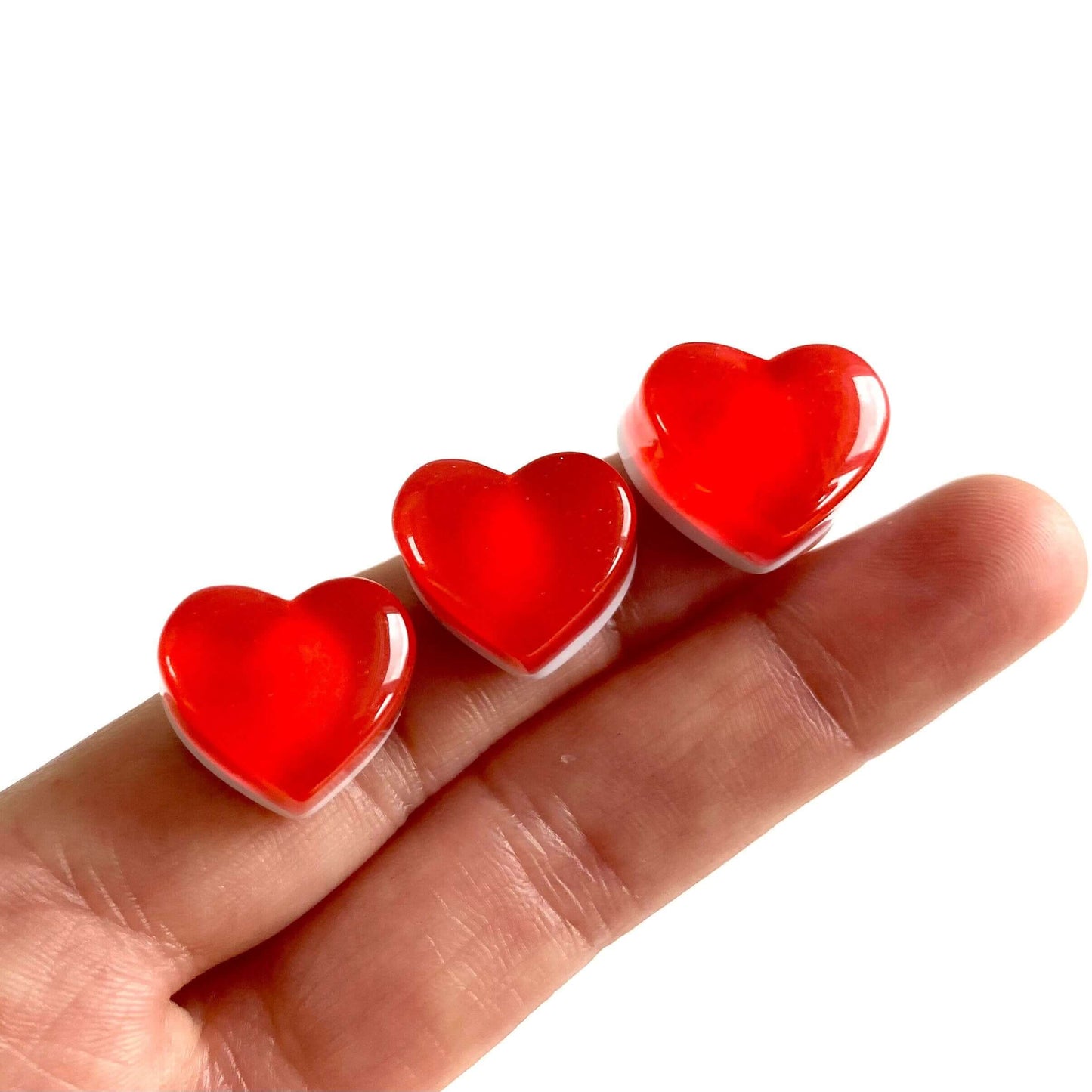 Valentines Day Love heart charms resin Red heart charms 15mm UK seller Fake candy DIY craft supplies - Blacksparrowuk