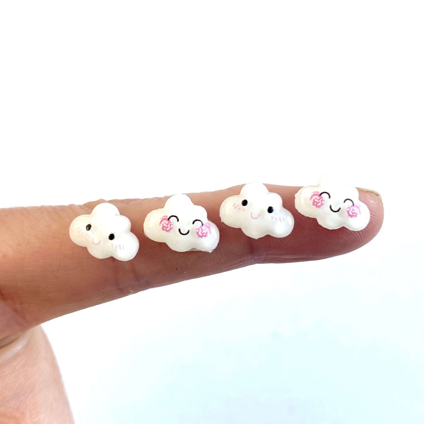 Tiny Happy Cloud flat back resin Charms - Blacksparrowuk