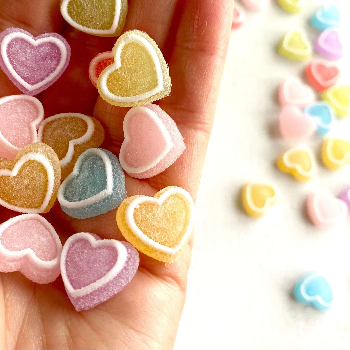 Fake candy Love heart resin charms - Blacksparrowuk