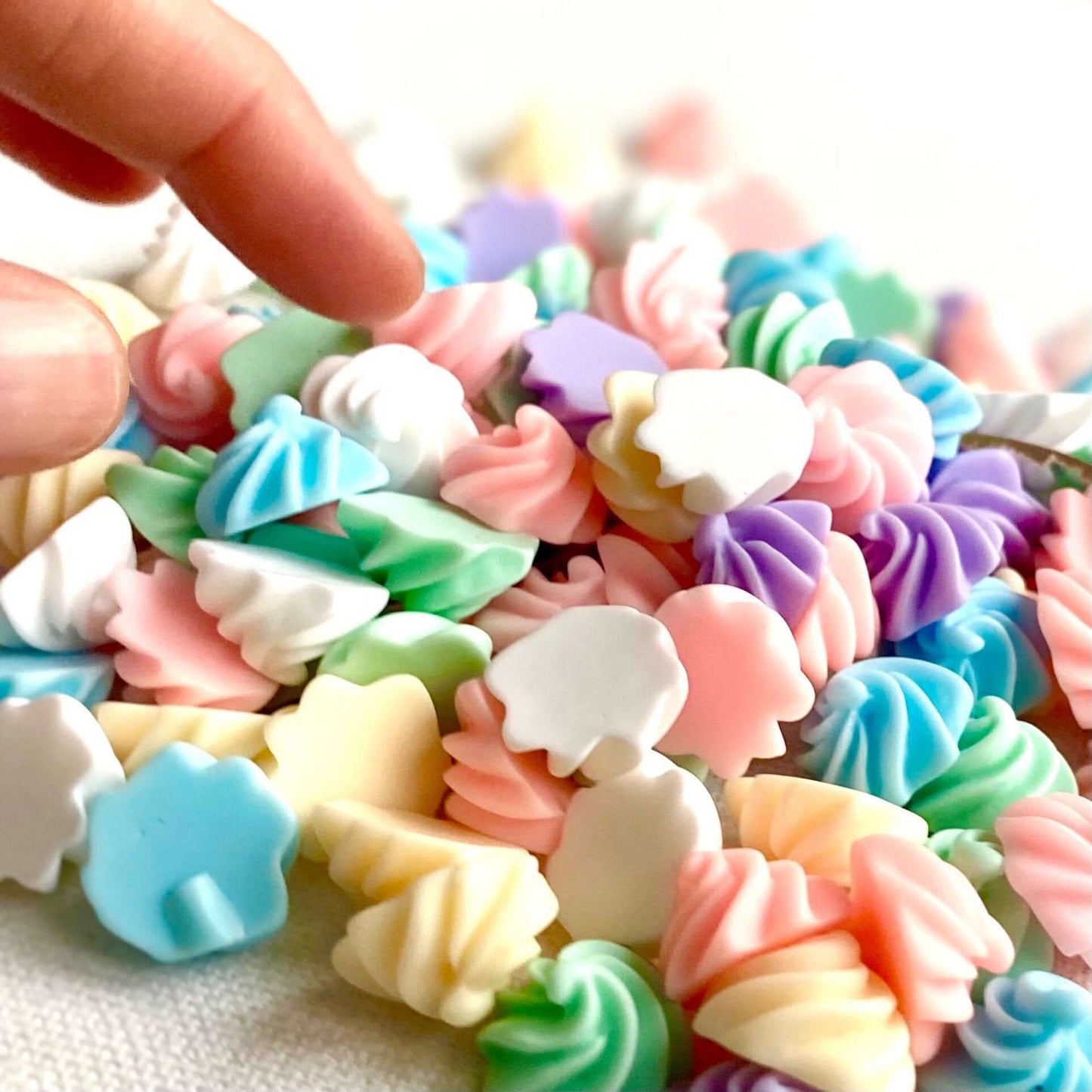 Iced swirl Chocolate Pastel Candy drops 15mm Resin Flatback - Blacksparrowuk