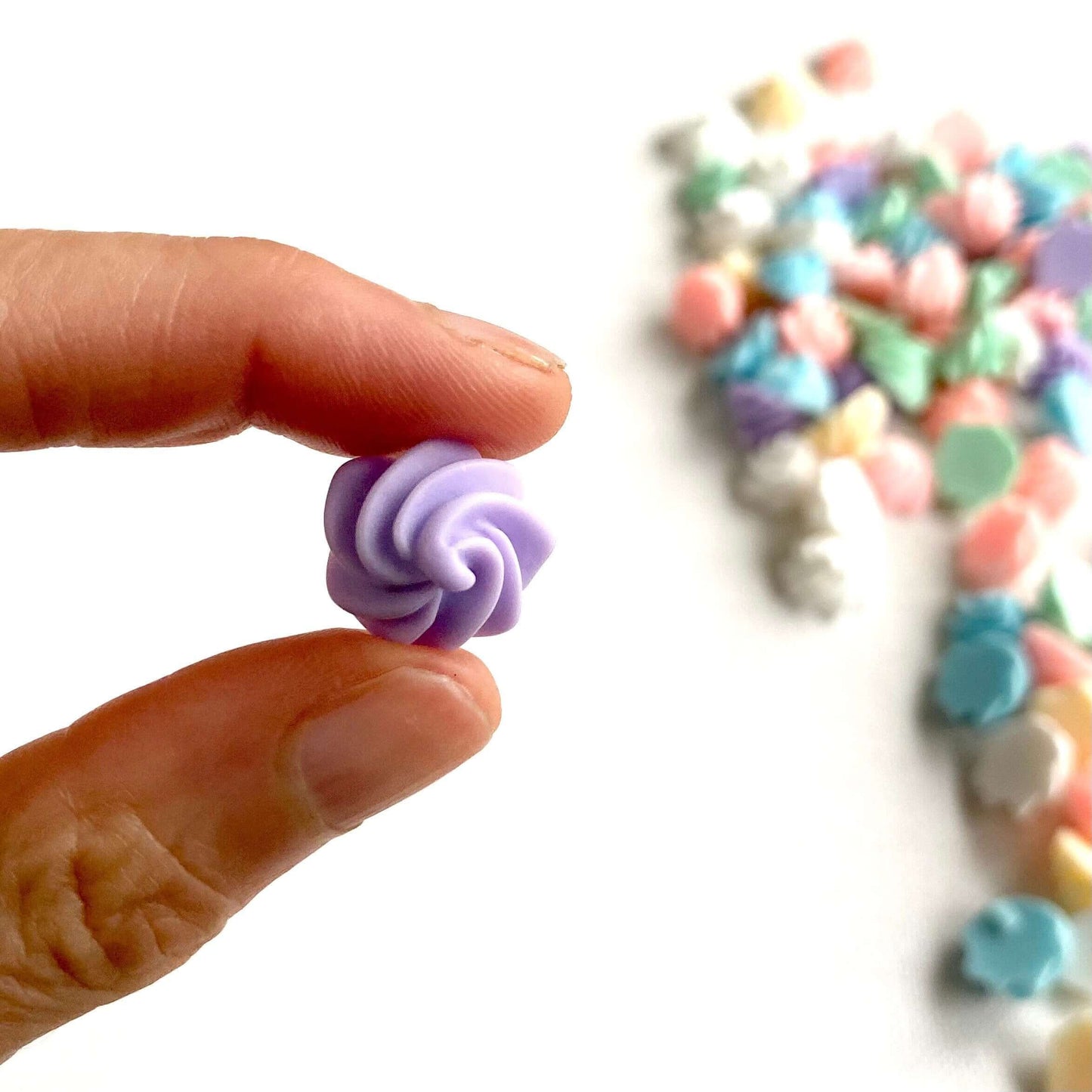Iced swirl Chocolate Pastel Candy drops 15mm Resin Flatback - Blacksparrowuk