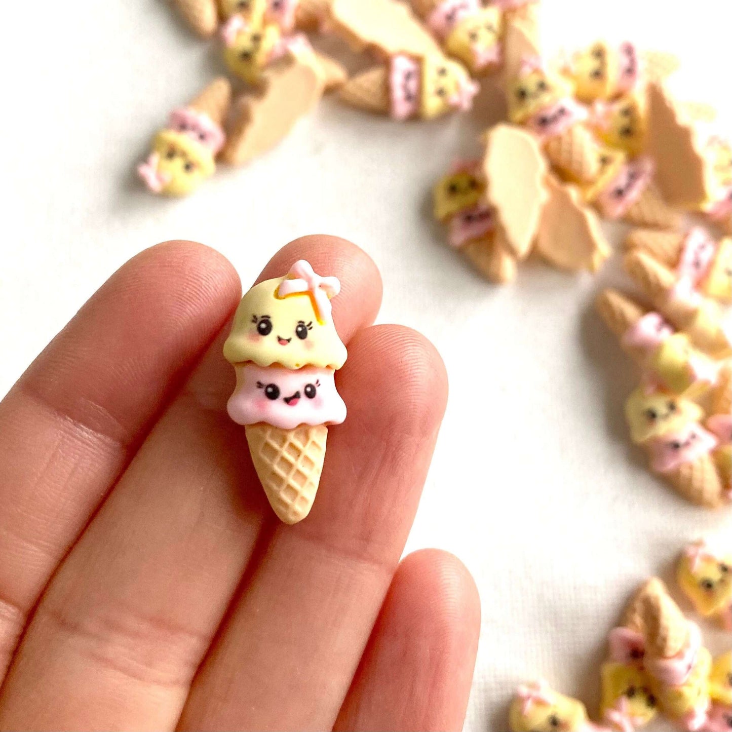 Cute Kawaii Ice cream cone charms Fake food - Blacksparrowuk