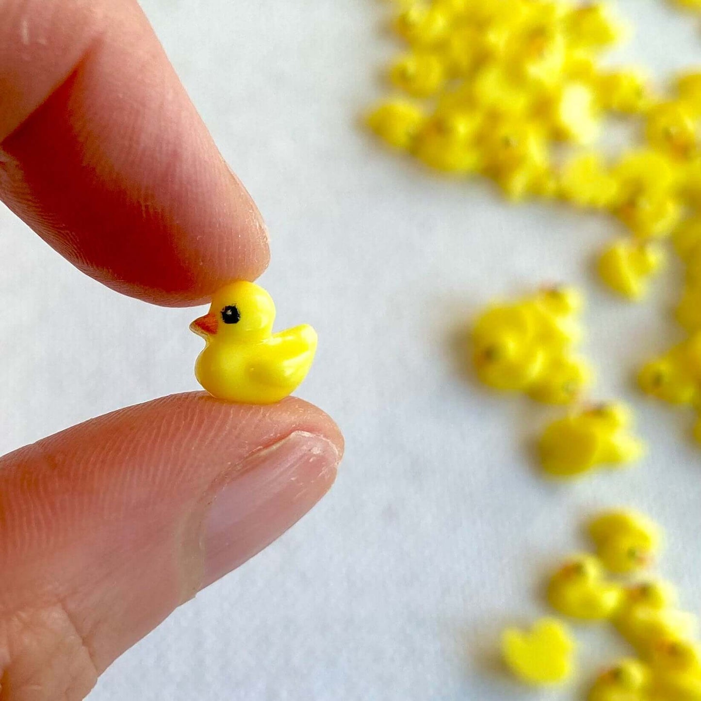 Tiny resin Duck charms 8mm Miniature Rubber ducky Nail art Flat back Miniature duck - Blacksparrowuk