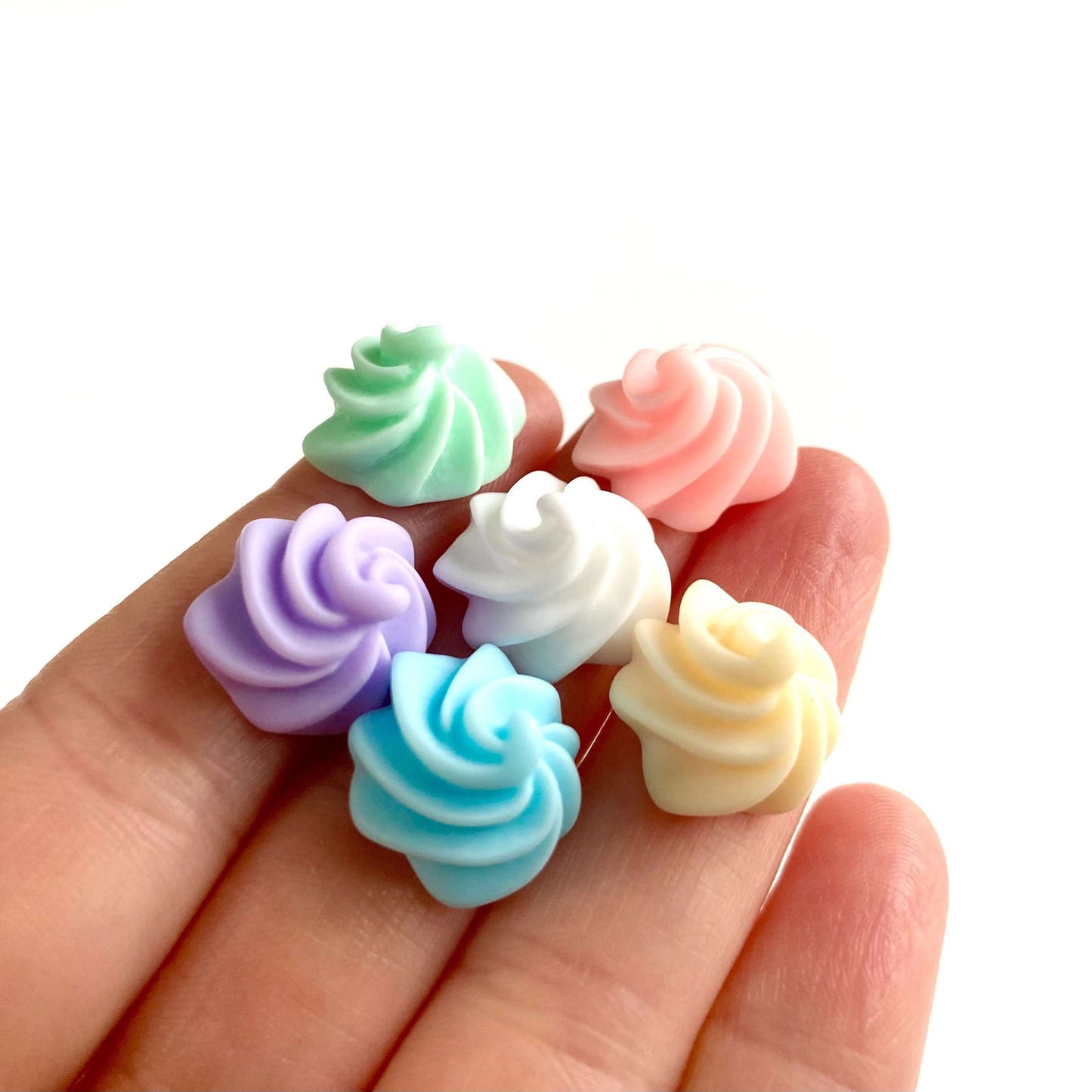 Iced swirl Chocolate Pastel Candy drops 15mm Resin Flatback - Blacksparrowuk