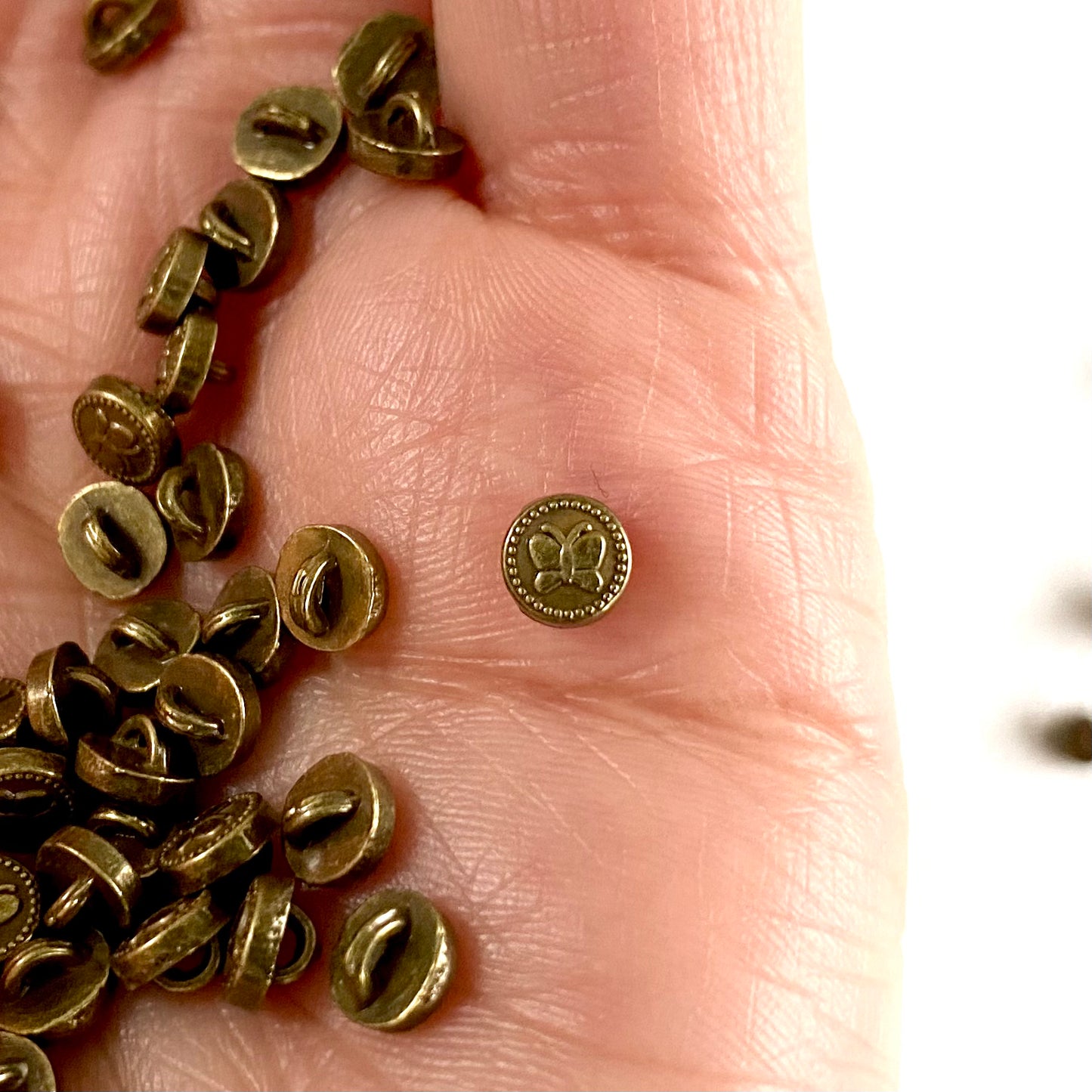 5mm Butterfly shank buttons Mini metal buttons Miniature buttons for dolls - Blacksparrowuk