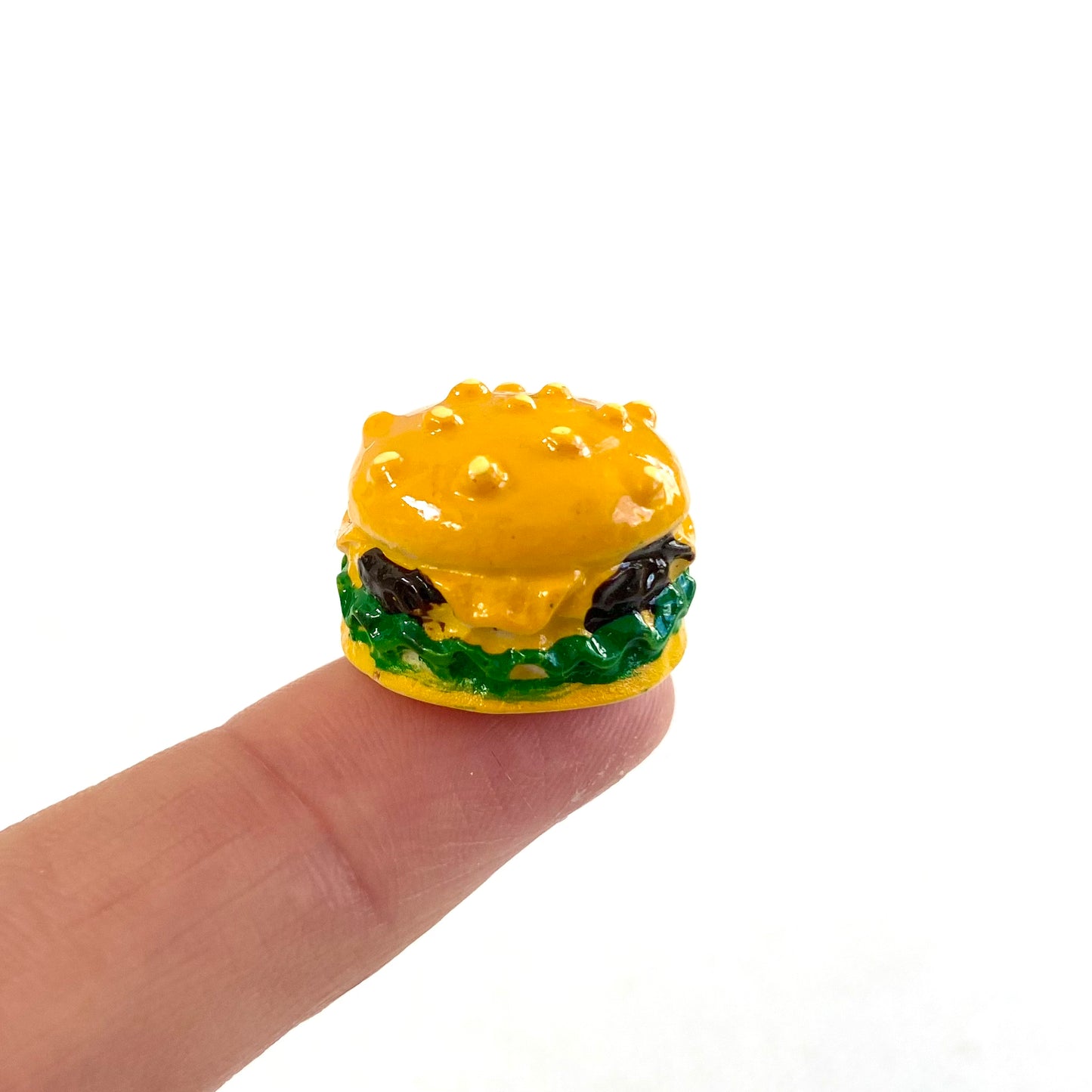 Dollhouse food Miniature hamburger 1/6 scale burger flat back charms 18mm resin food - Blacksparrowuk