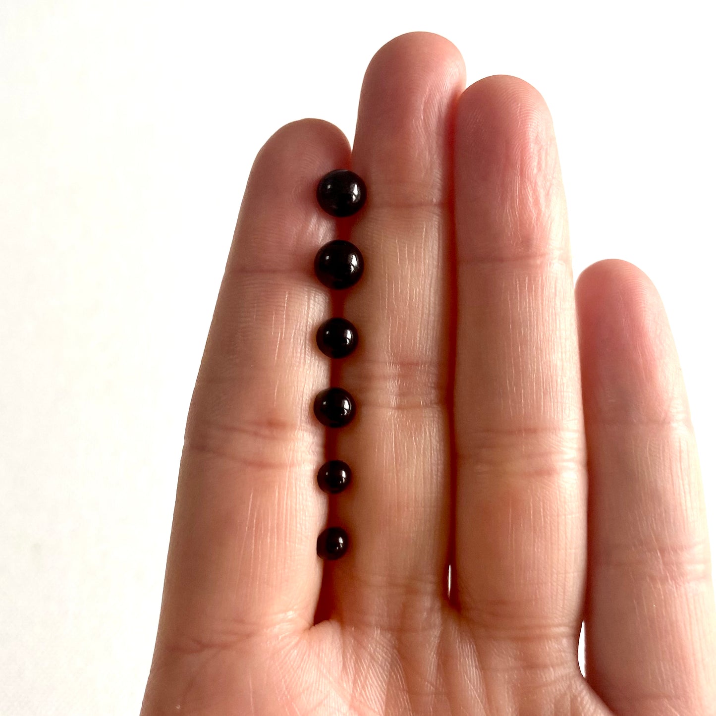 Tiny black buttons 4mm 5mm 6mm shank buttons for soft Toy safety eyes and Doll clothes - Blacksparrowuk