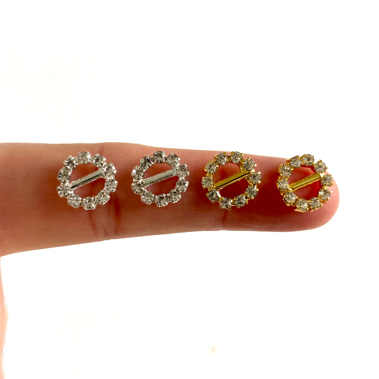 Mini rhinestone buckles Round tiny buckles 5mm inner Dolls belt strap buckle - Blacksparrowuk