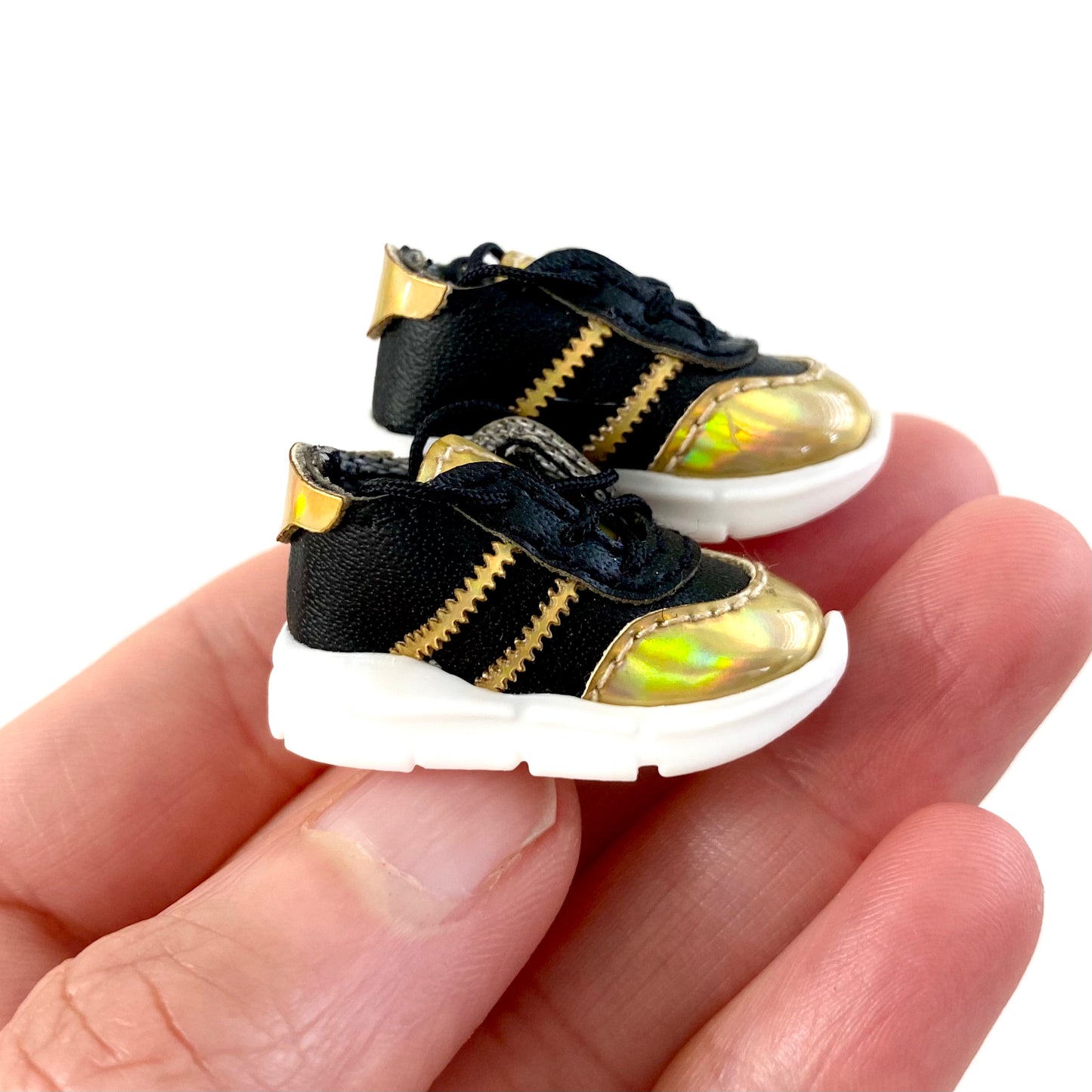 Blythe doll trainers 26mm Black Gold Doll sneakers Miniature Sports shoes - Blacksparrowuk