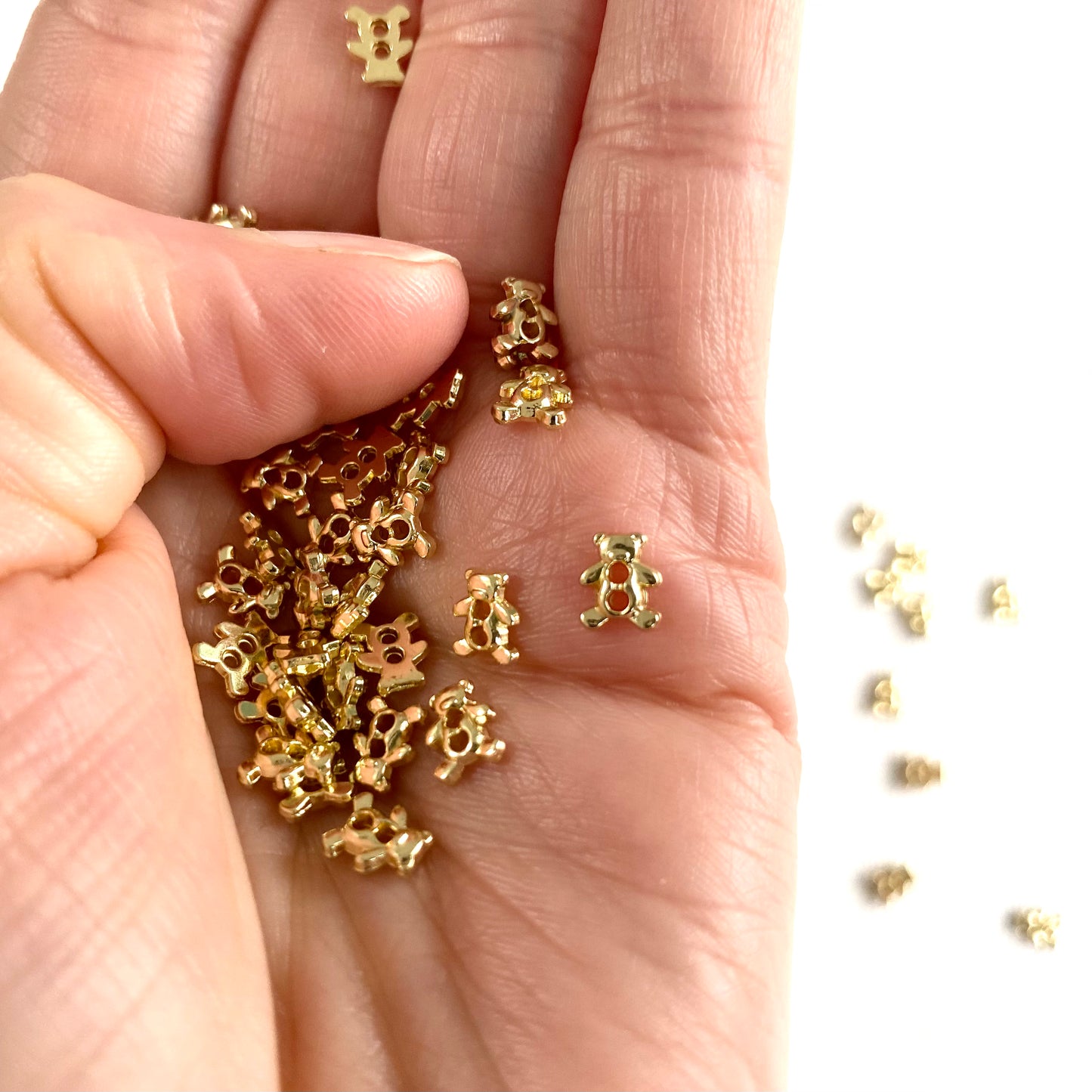 Tiny bear buttons 6mm Mini metal buttons Miniature buttons for dolls - Blacksparrowuk