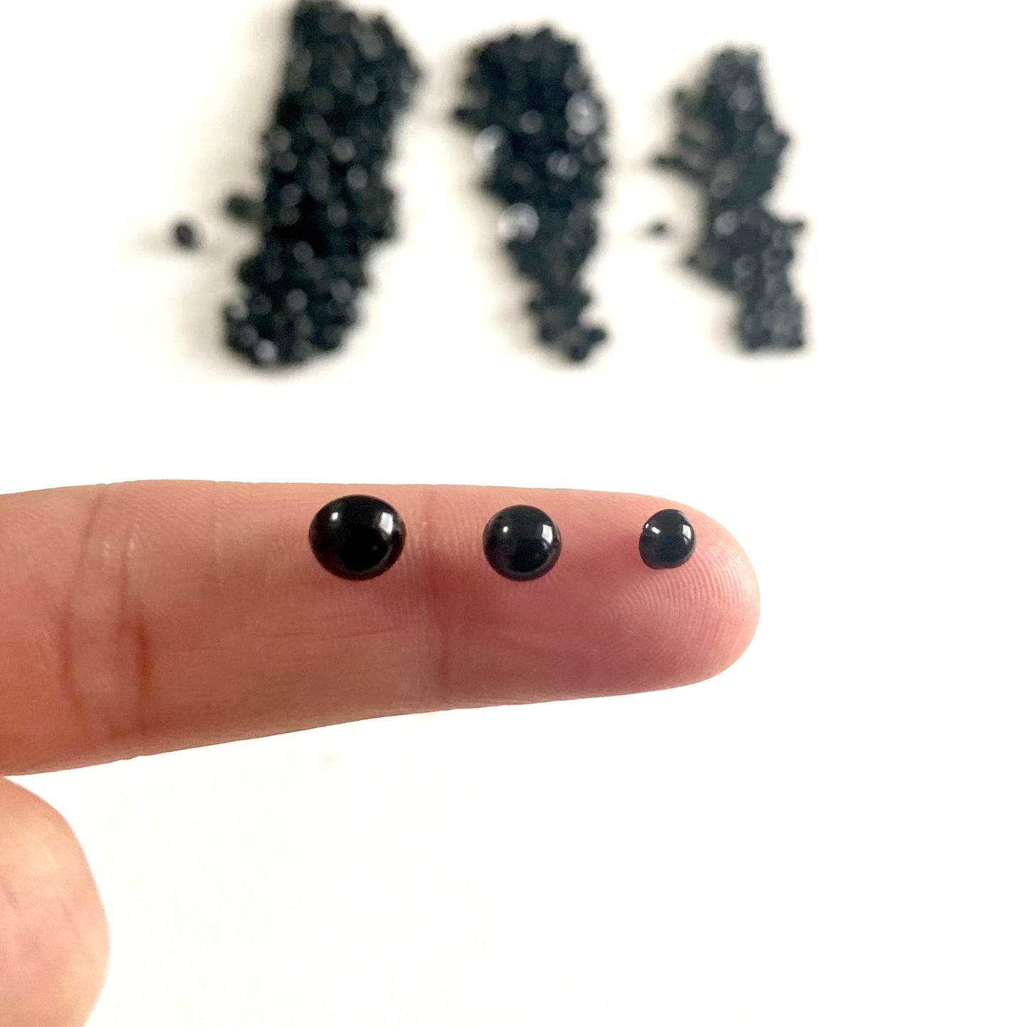 Tiny black buttons 4mm 5mm 6mm shank buttons for soft Toy safety eyes and Doll clothes - Blacksparrowuk