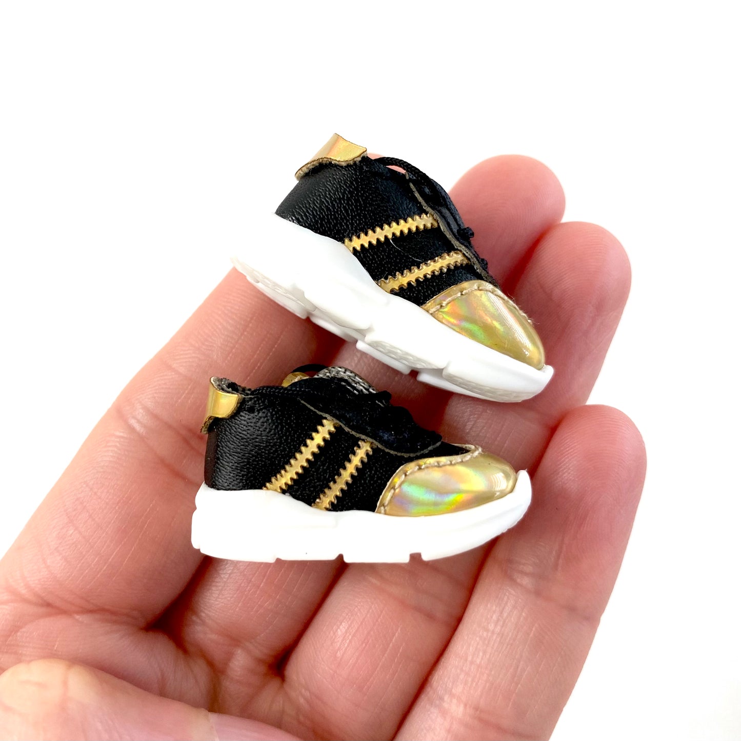 Blythe doll trainers 26mm Black Gold Doll sneakers Miniature Sports shoes - Blacksparrowuk