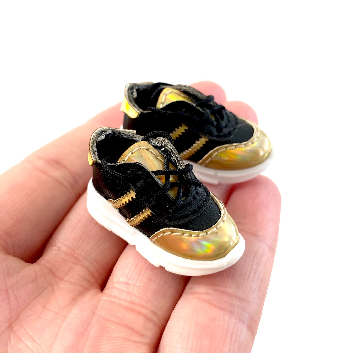 Blythe doll trainers 26mm Black Gold Doll sneakers Miniature Sports shoes - Blacksparrowuk