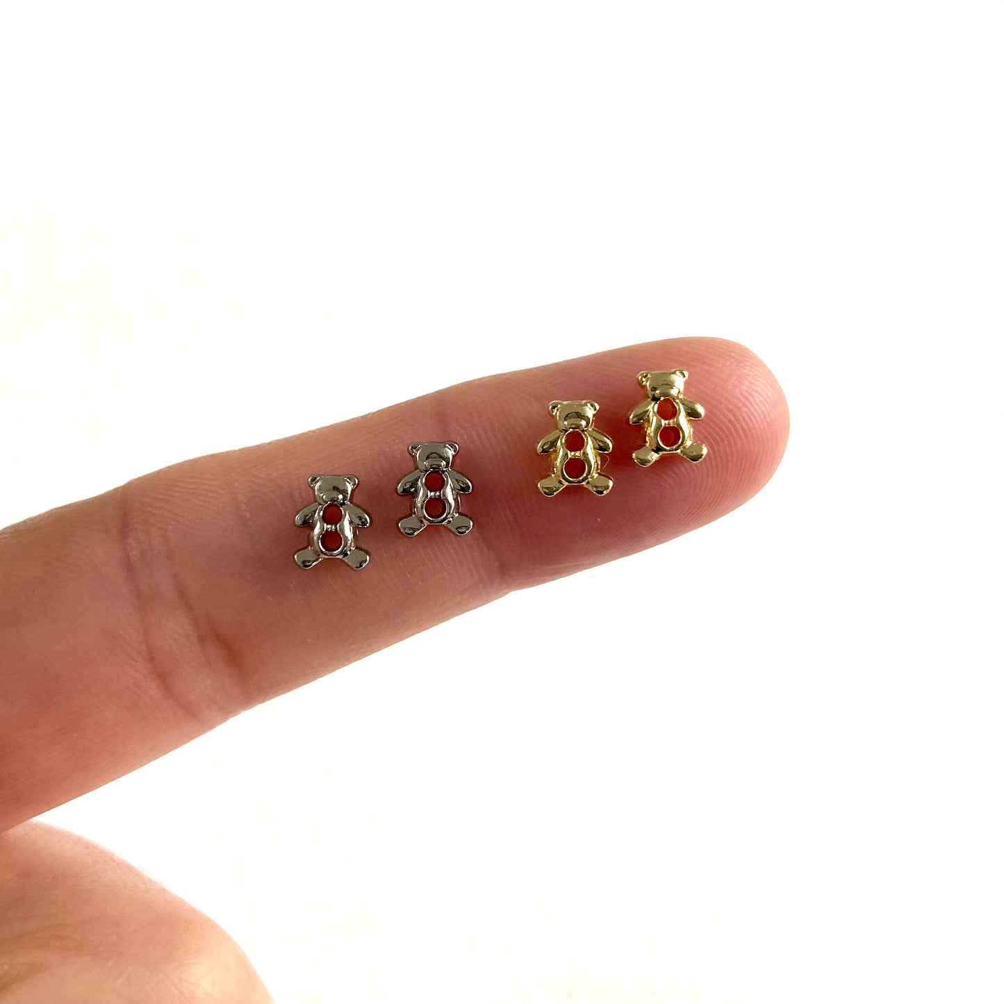 Tiny bear buttons 6mm Mini metal buttons Miniature buttons for dolls - Blacksparrowuk