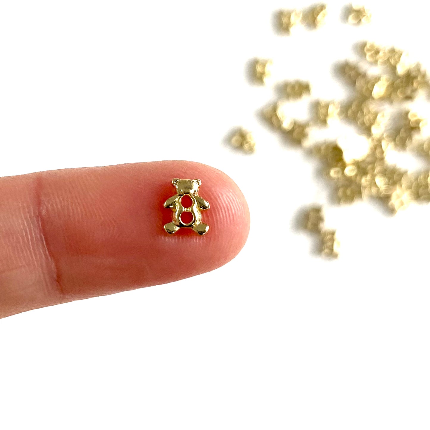Tiny bear buttons 6mm Mini metal buttons Miniature buttons for dolls - Blacksparrowuk