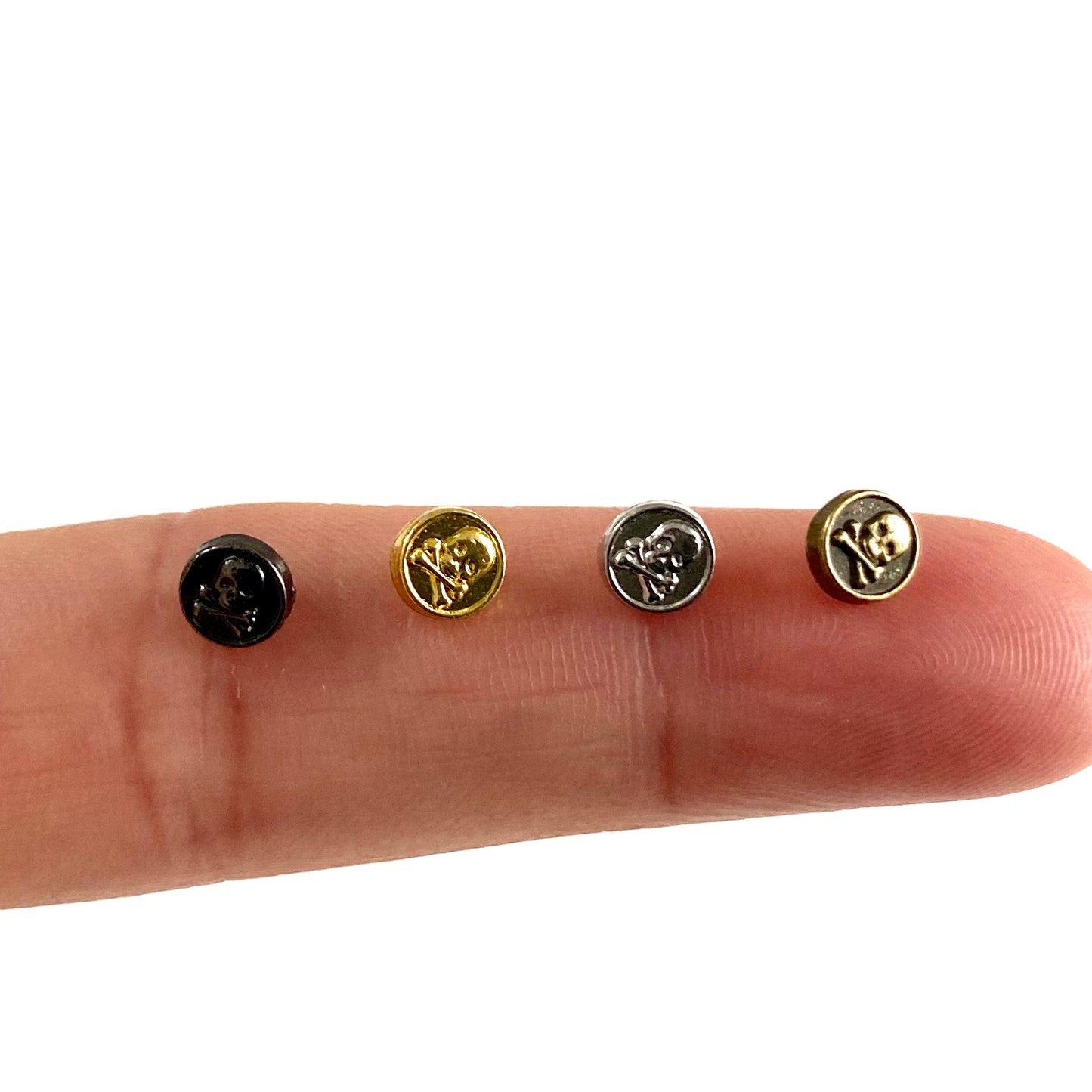 5mm Skull shank buttons Mini metal buttons Miniature buttons for dolls - Blacksparrowuk