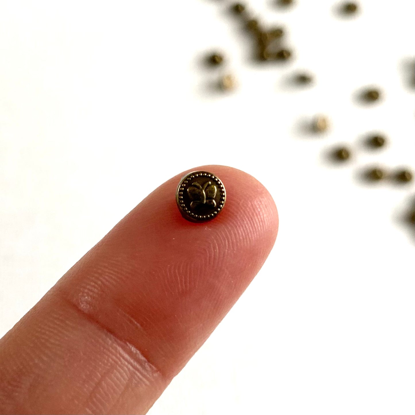 5mm Butterfly shank buttons Mini metal buttons Miniature buttons for dolls - Blacksparrowuk