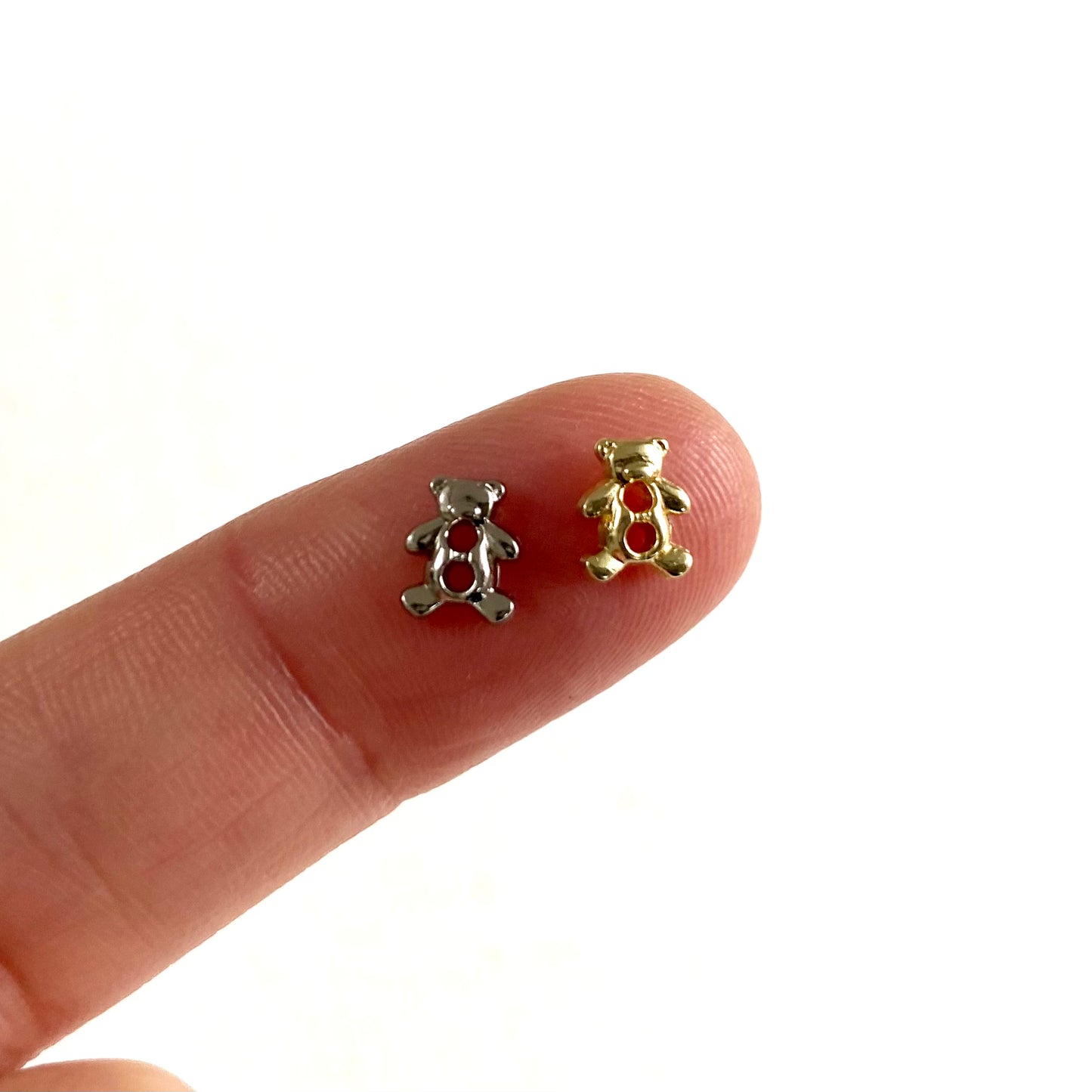 Tiny bear buttons 6mm Mini metal buttons Miniature buttons for dolls - Blacksparrowuk