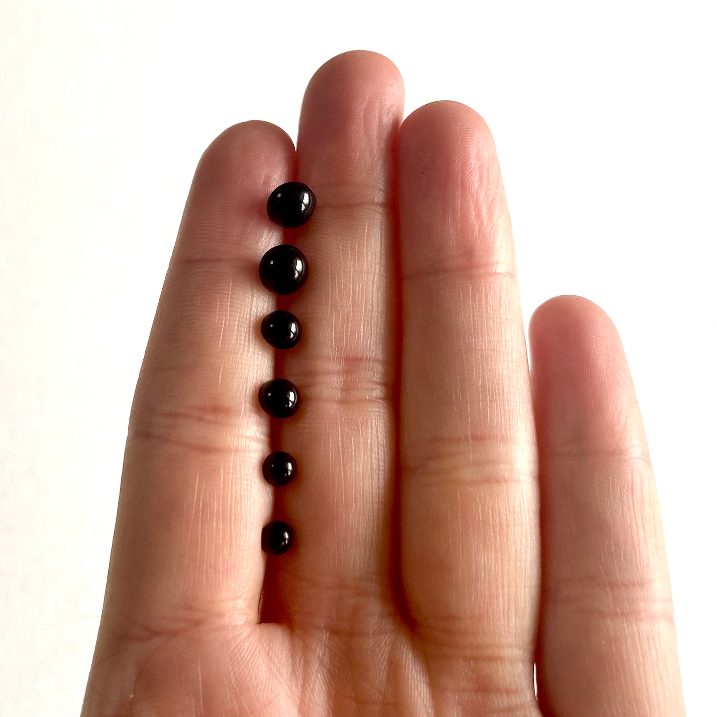 Tiny black buttons 4mm 5mm 6mm shank buttons for soft Toy safety eyes and Doll clothes - Blacksparrowuk