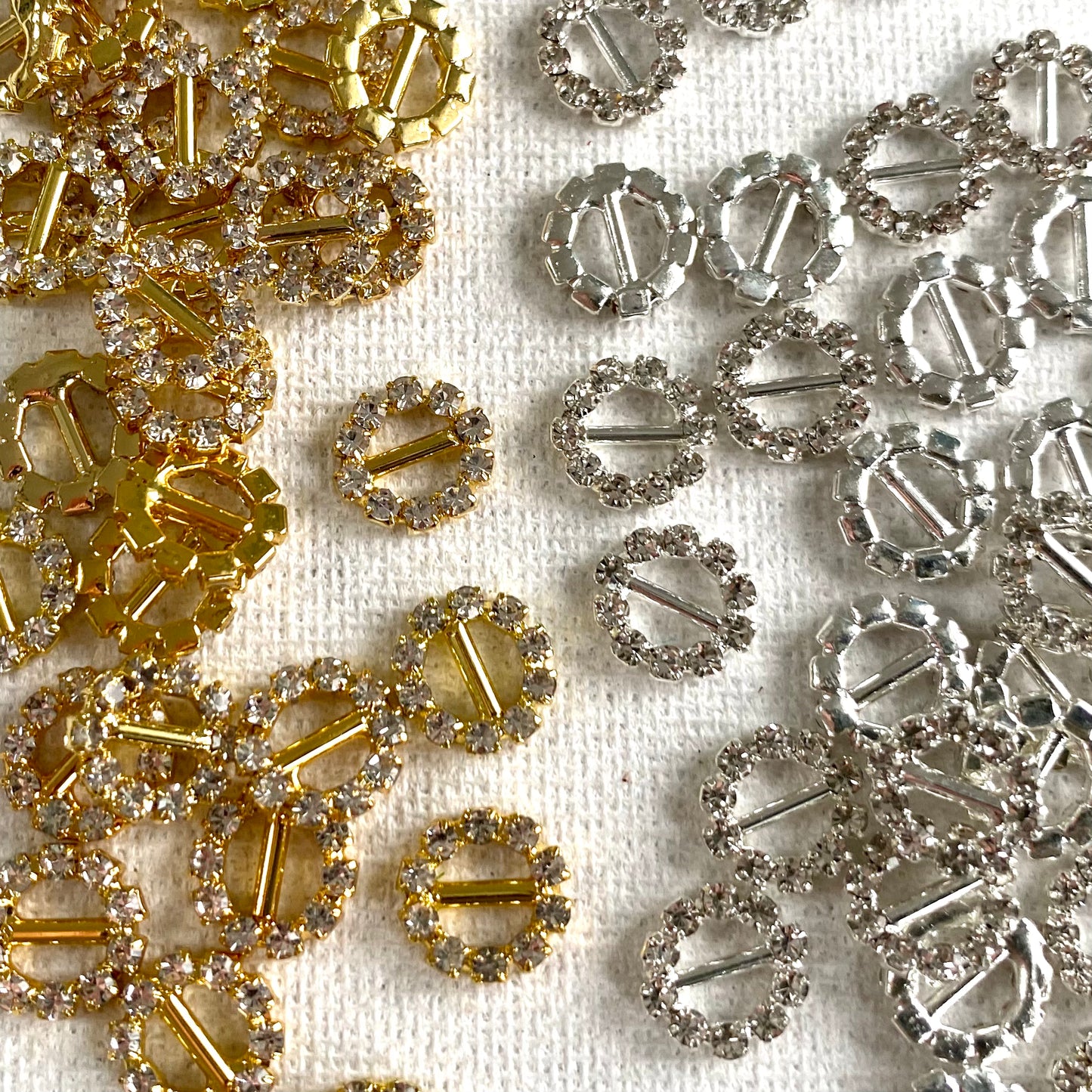 Mini rhinestone buckles Round tiny buckles 5mm inner Dolls belt strap buckle - Blacksparrowuk