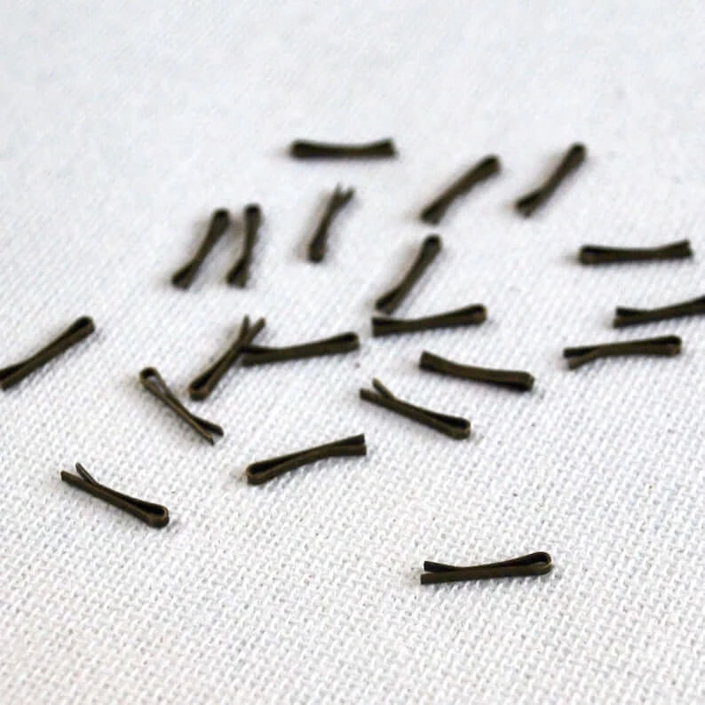 Doll hair clips 2pcs Mini Hairpins 10mm tiny Bobby pins Kirby grips doll hair clips - Blacksparrowuk