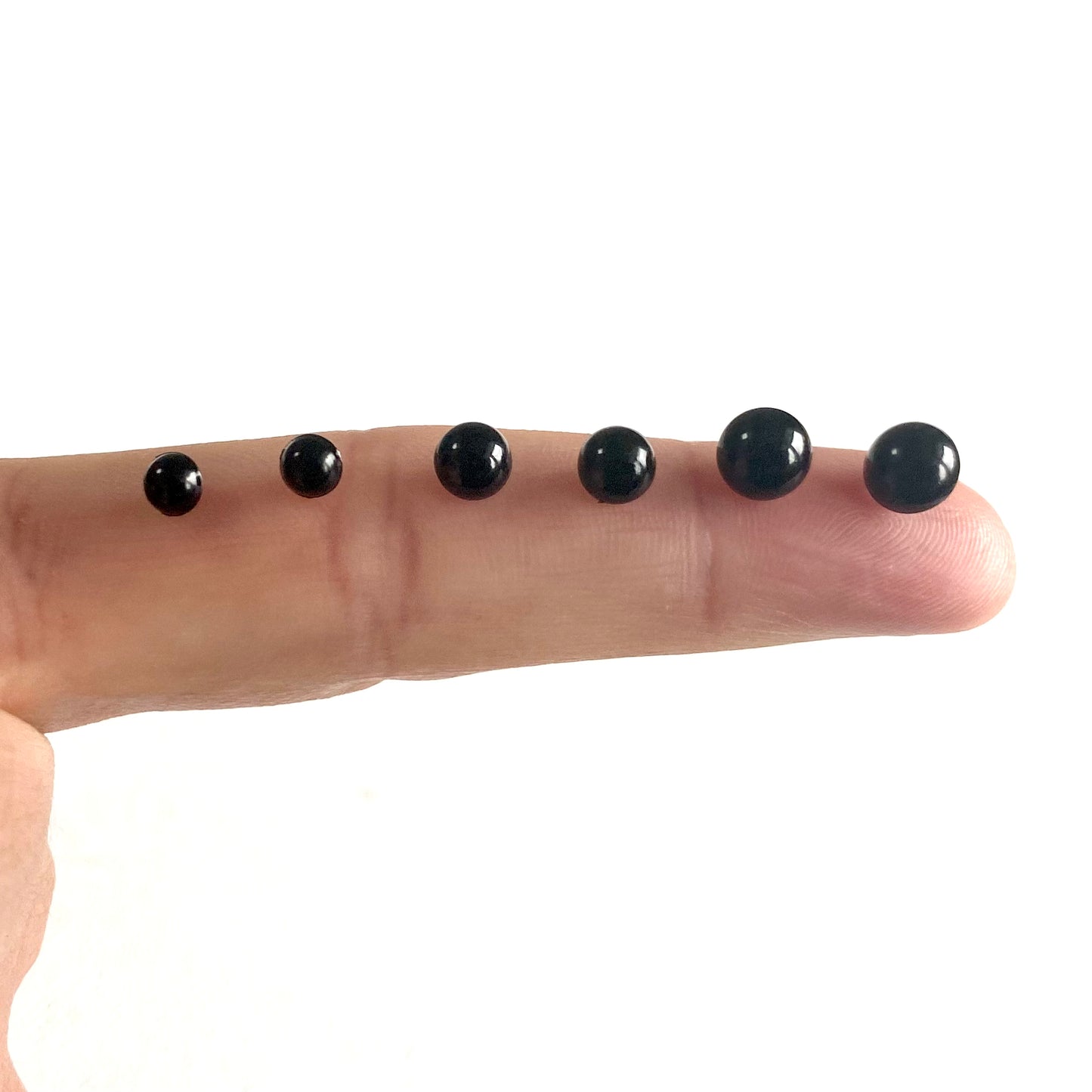 Tiny black buttons 4mm 5mm 6mm shank buttons for soft Toy safety eyes and Doll clothes - Blacksparrowuk