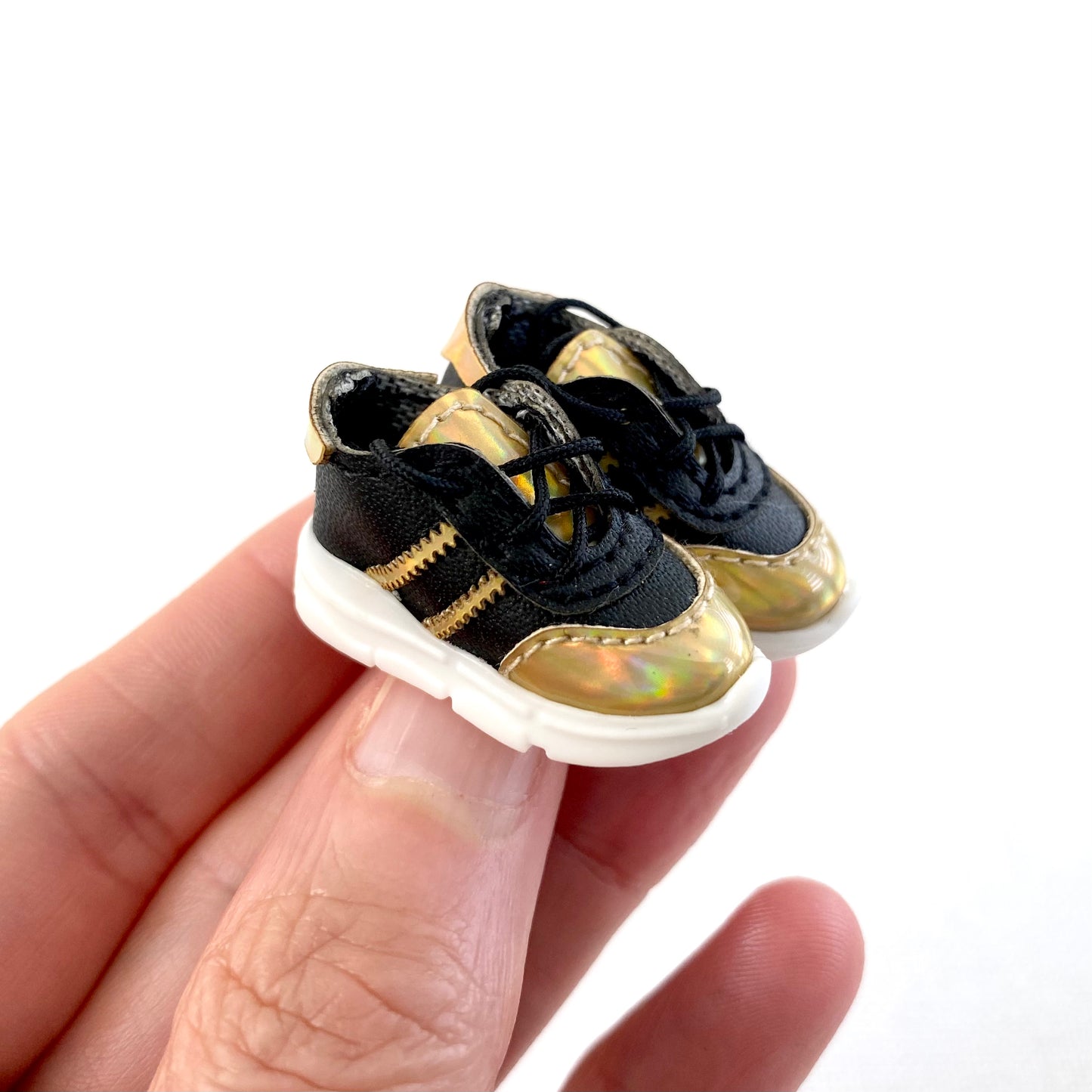 Blythe doll trainers 26mm Black Gold Doll sneakers Miniature Sports shoes - Blacksparrowuk