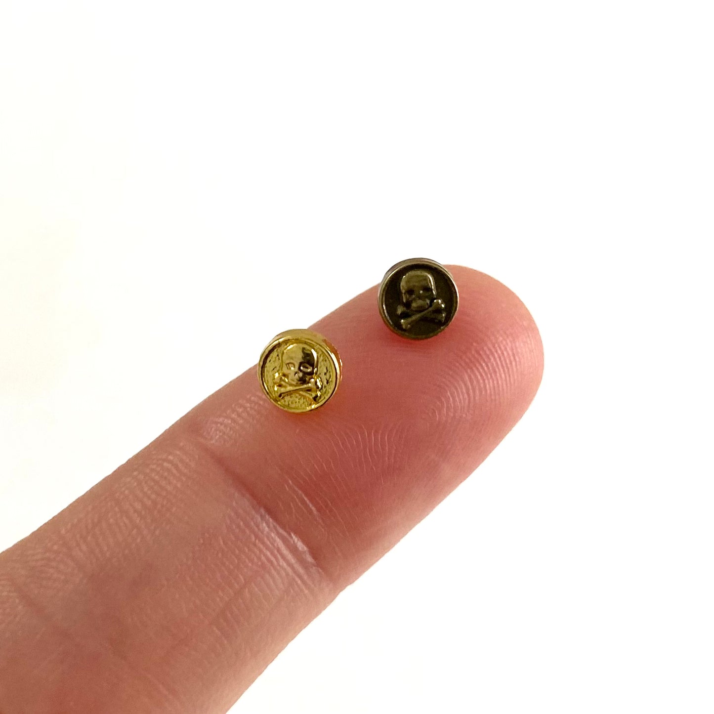5mm Skull shank buttons Mini metal buttons Miniature buttons for dolls - Blacksparrowuk