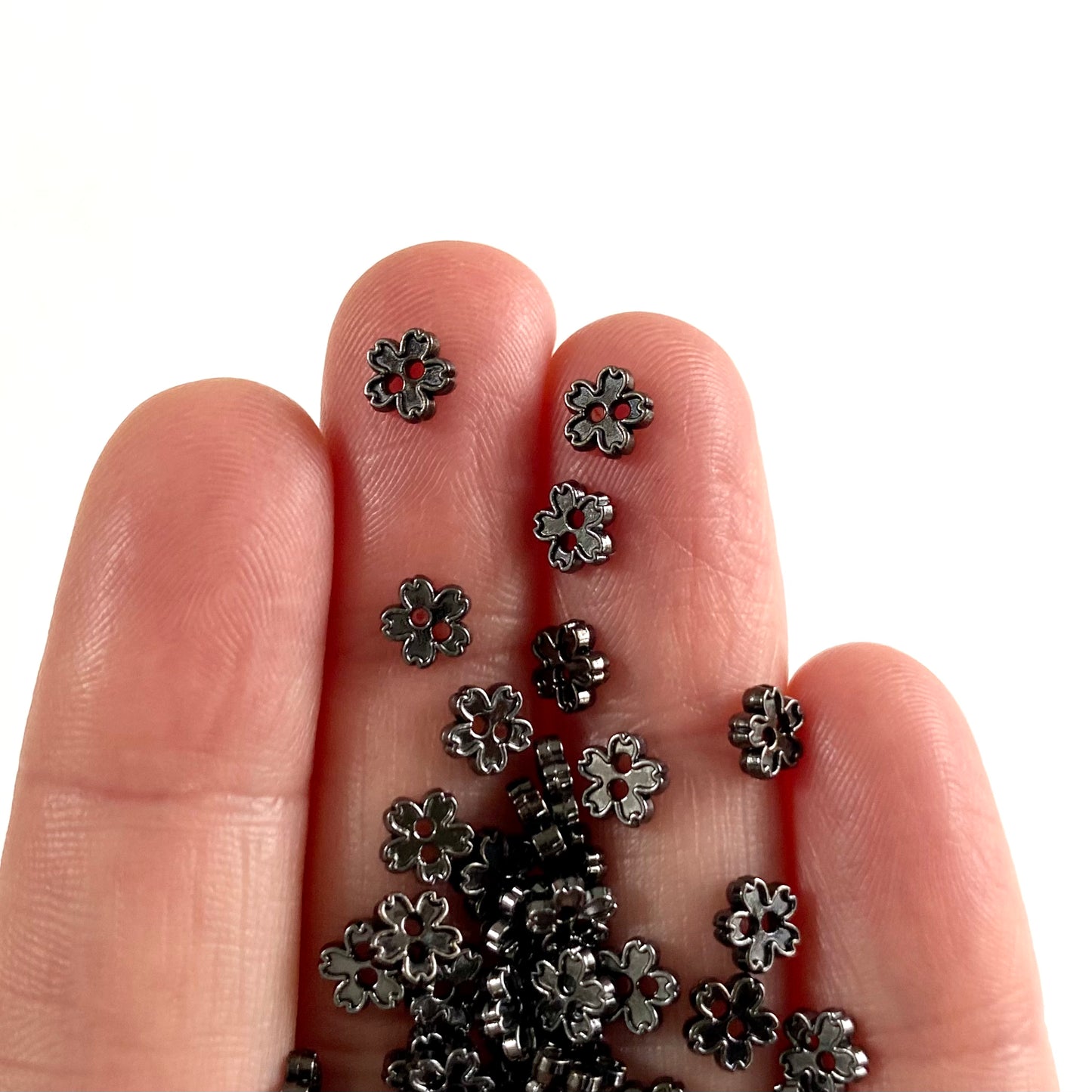 5mm tiny Flower buttons Mini metal buttons Miniature buttons for dolls - Blacksparrowuk
