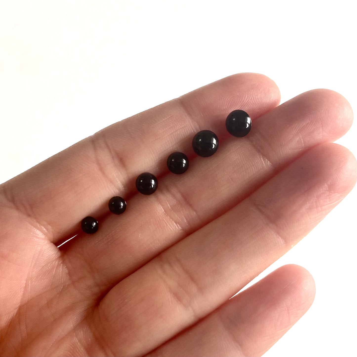 Tiny black buttons 4mm 5mm 6mm shank buttons for soft Toy safety eyes and Doll clothes - Blacksparrowuk