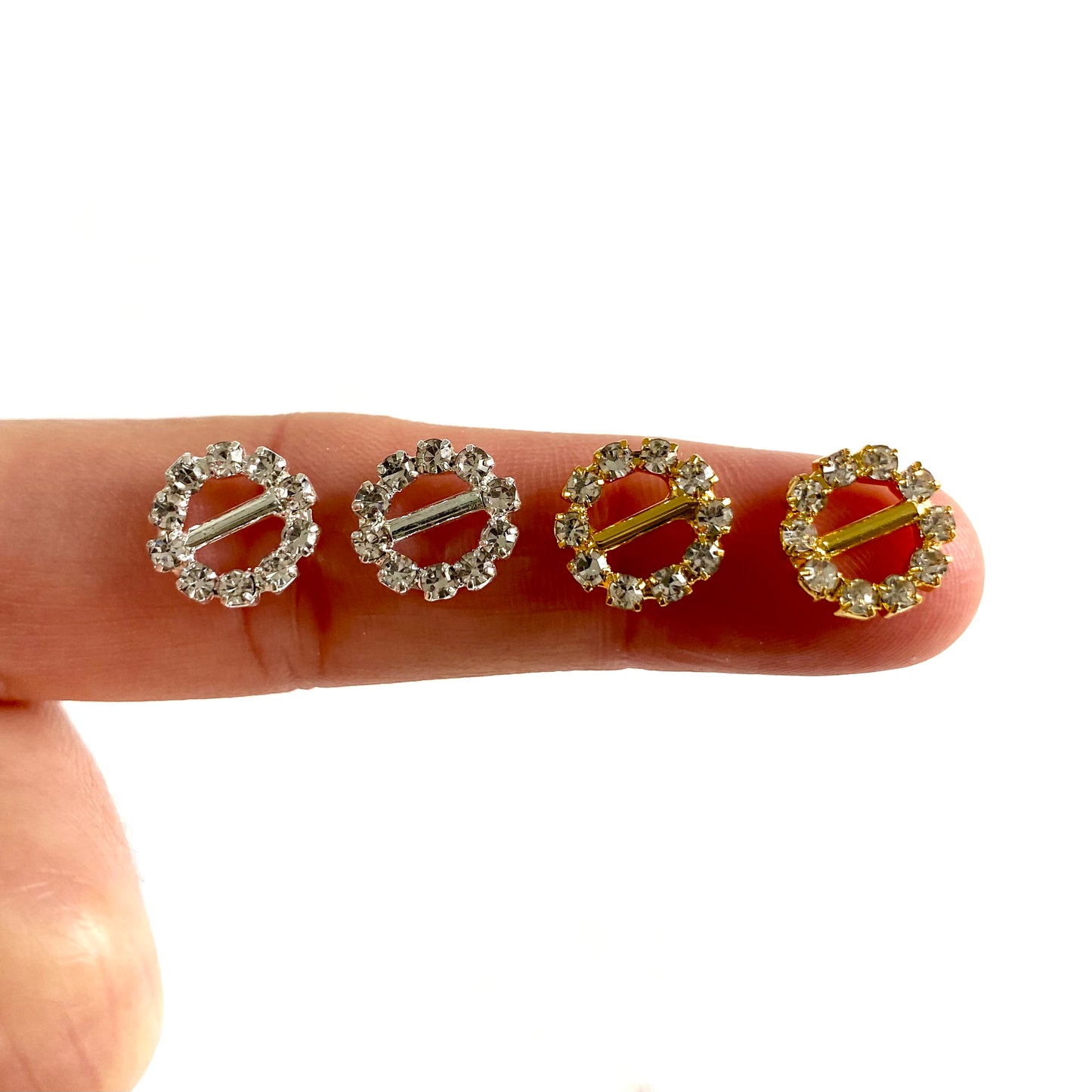 Mini rhinestone buckles Round tiny buckles 5mm inner Dolls belt strap buckle - Blacksparrowuk