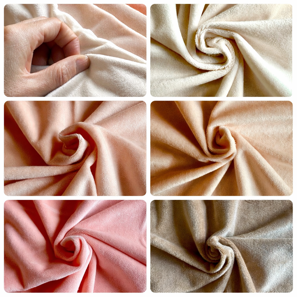 Doll skin fabric soft plush velour material 50x50cm