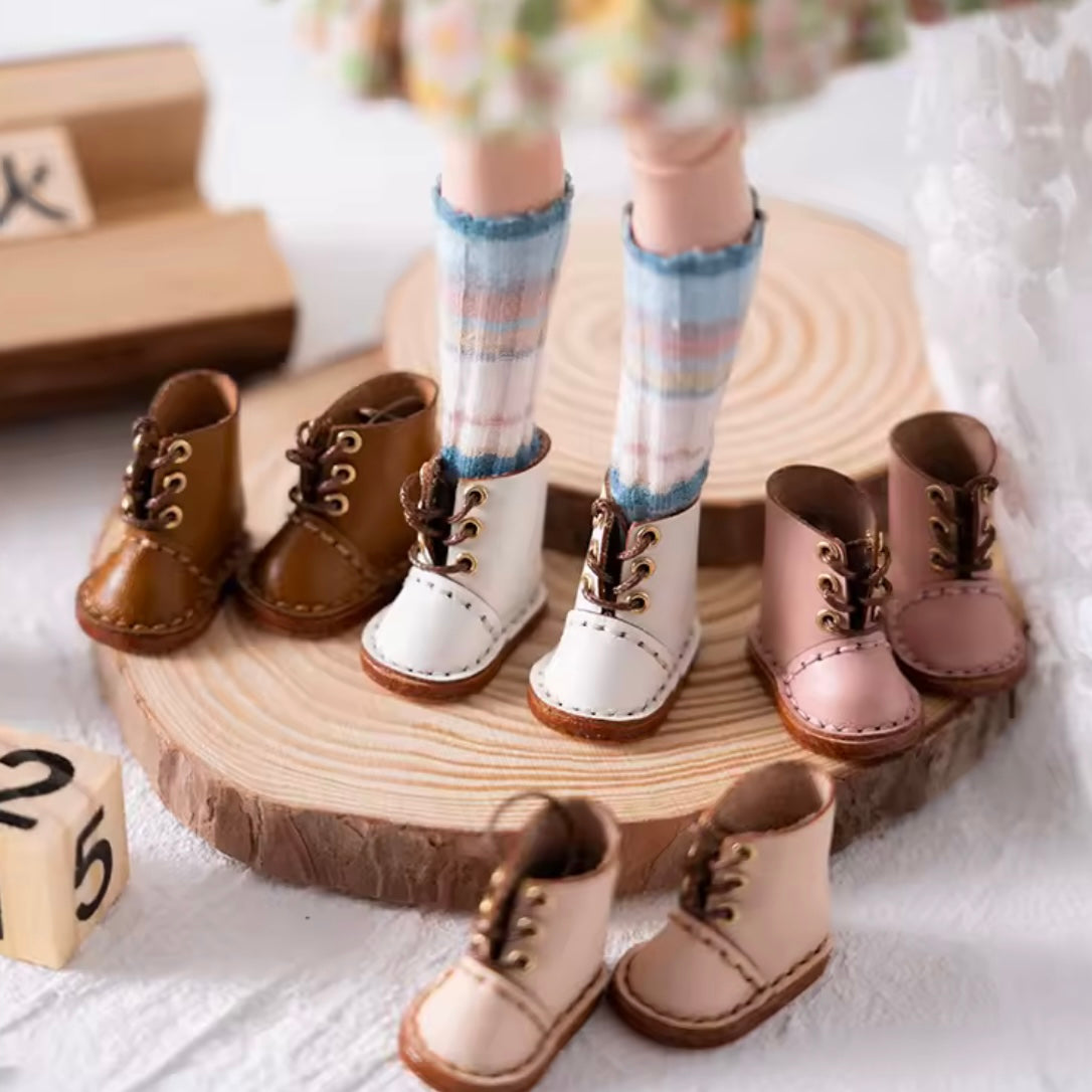 Tiny leather doll boots 1/12 scale OB11