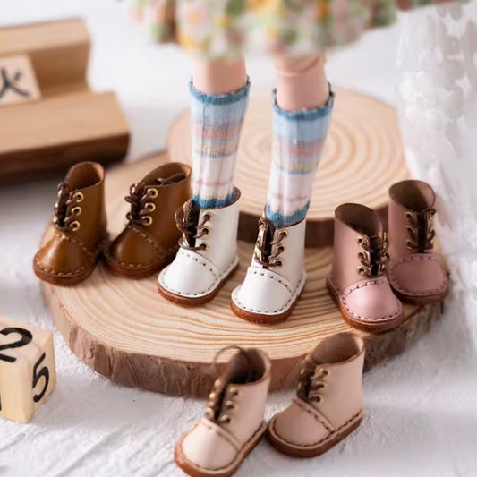 Tiny leather doll boots 1/12 scale OB11