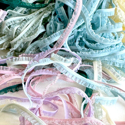 6mm elastic colourful stretchy lace trim 2mtrs