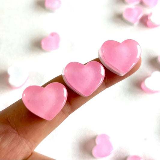 Jelly heart charms pink