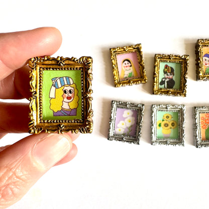 Dollhouse decor tiny framed wall art 1/12