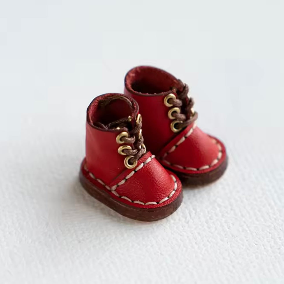 Tiny leather doll boots 1/12 scale OB11