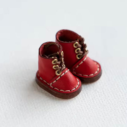 Tiny leather doll boots 1/12 scale OB11