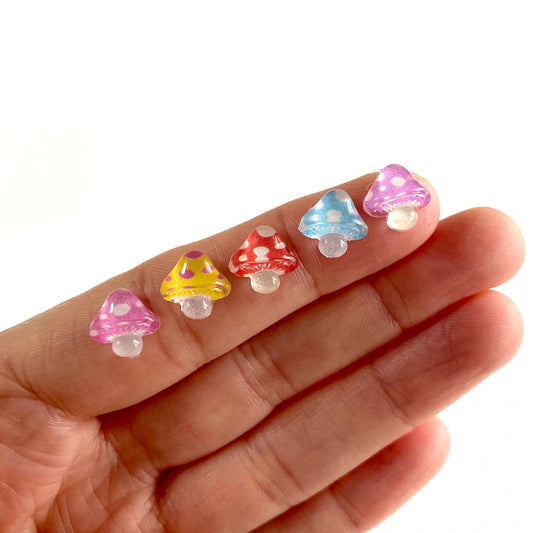 Tiny charms Miniature rainbow mushroom